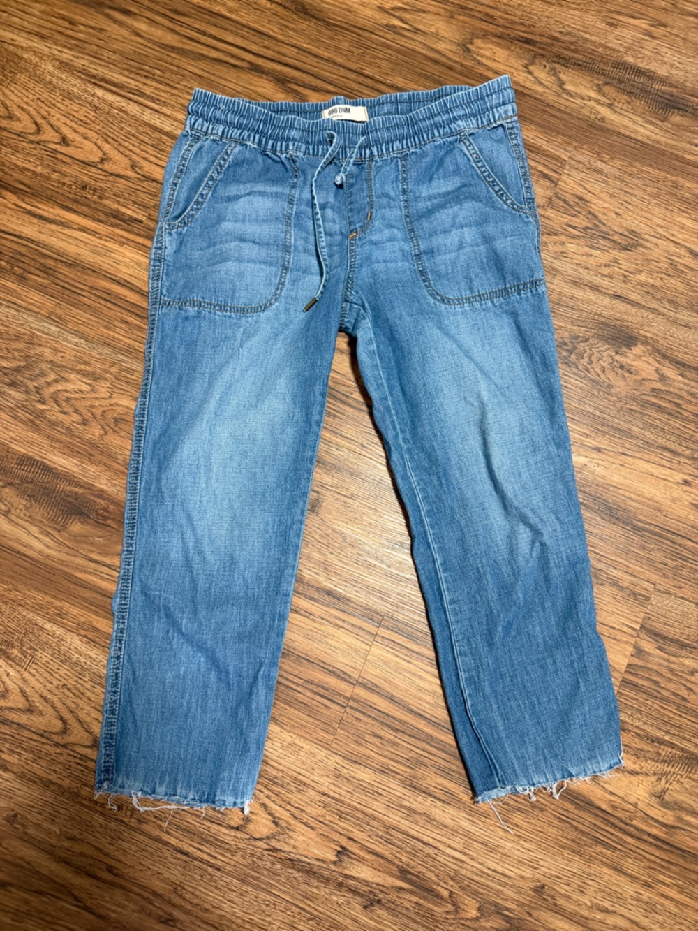 Garage Light Blue Elastic Waist Denim Joggers